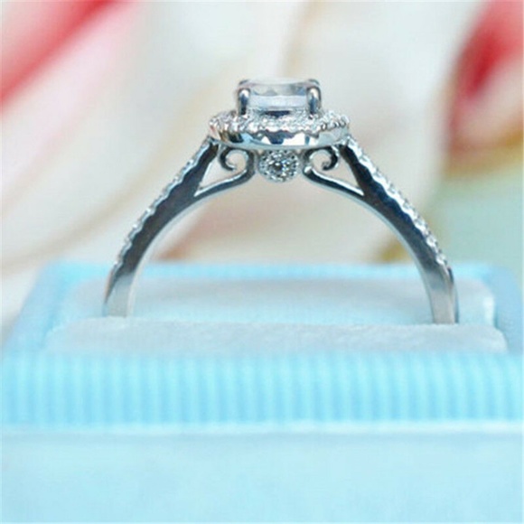 925 Silver Ring White Sapphire Ring New - Picture 3 of 5